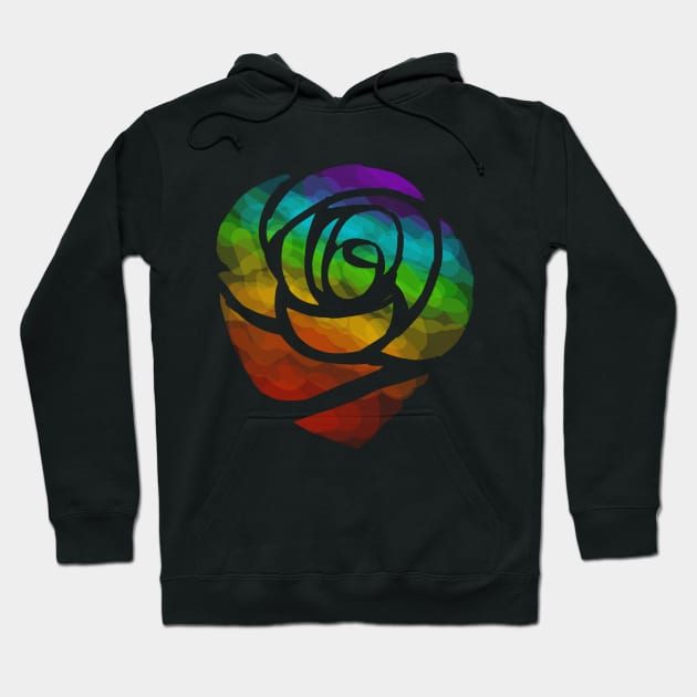 Rainbow rose Hoodie by Con98